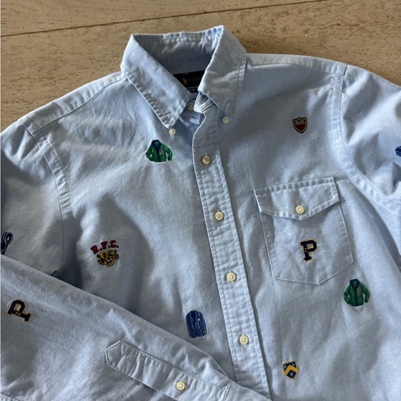 RALPH LAUREN Men's Embroidered Varsity Oxford S classic fit - Picture 10 of 13
